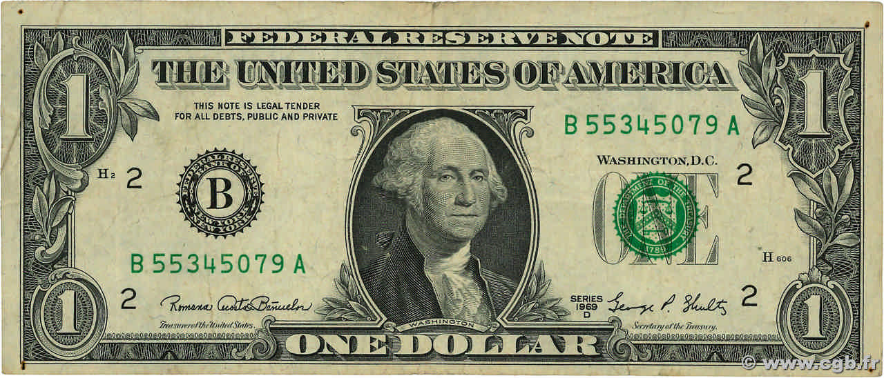 1 Dollar ÉTATS-UNIS D AMÉRIQUE New York 1969 P.449 TB