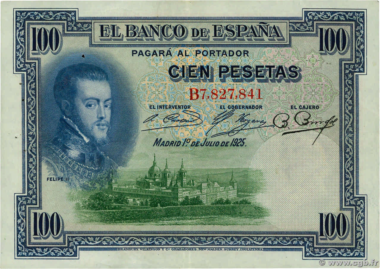 1000 Pesetas ESPAGNE  1925 P.069a TTB+