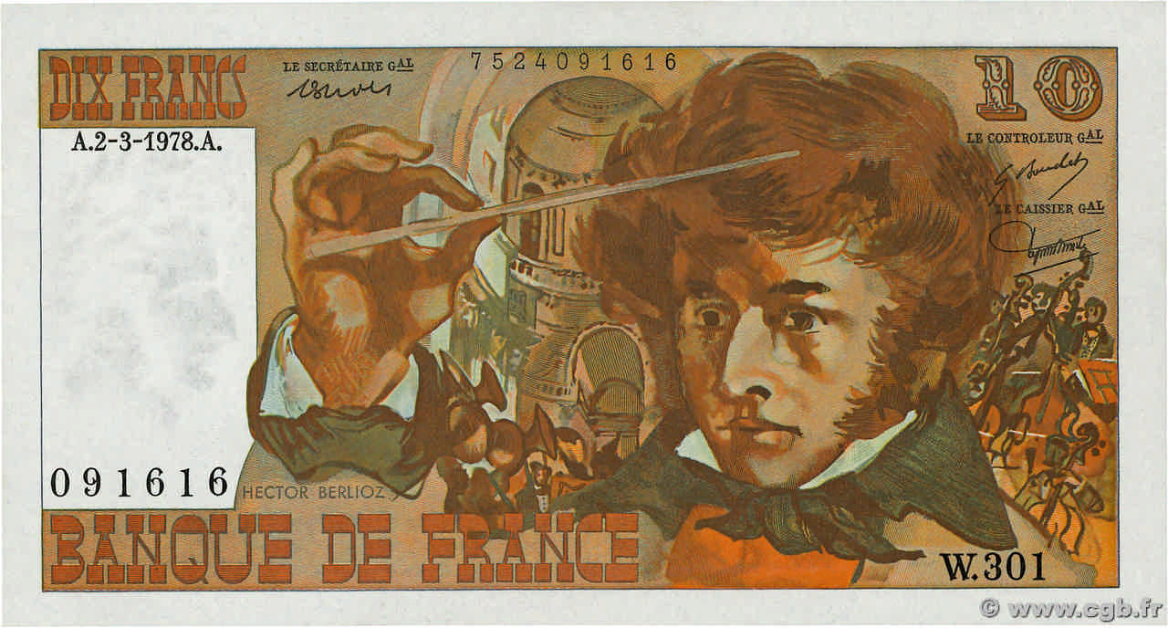 10 Francs BERLIOZ FRANCE  1978 F.63.23 pr.NEUF