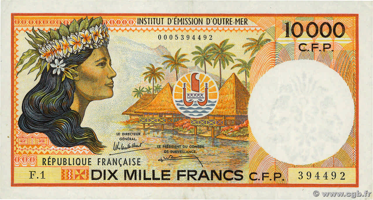10000 Francs POLYNÉSIE, TERRITOIRES D OUTRE MER  1986 P.04a TTB+
