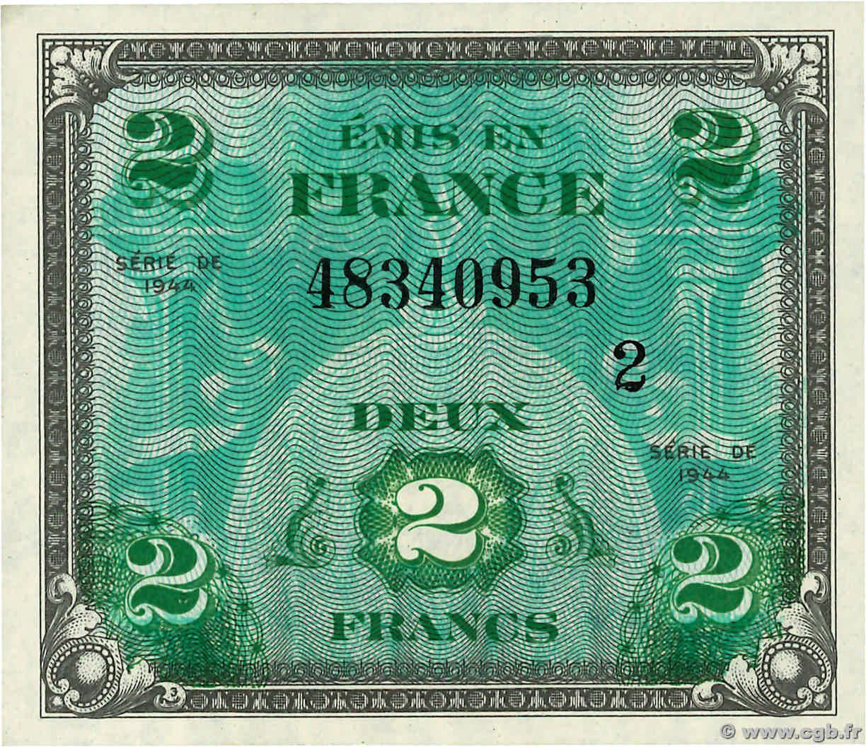 2 Francs DRAPEAU FRANCE  1944 VF.16.02 NEUF