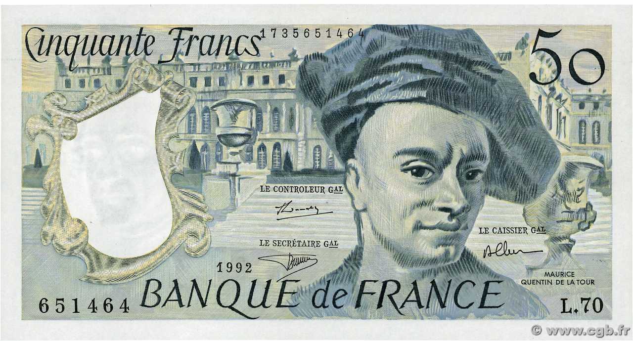 50 Francs QUENTIN DE LA TOUR FRANCE  1992 F.67.18 SPL+