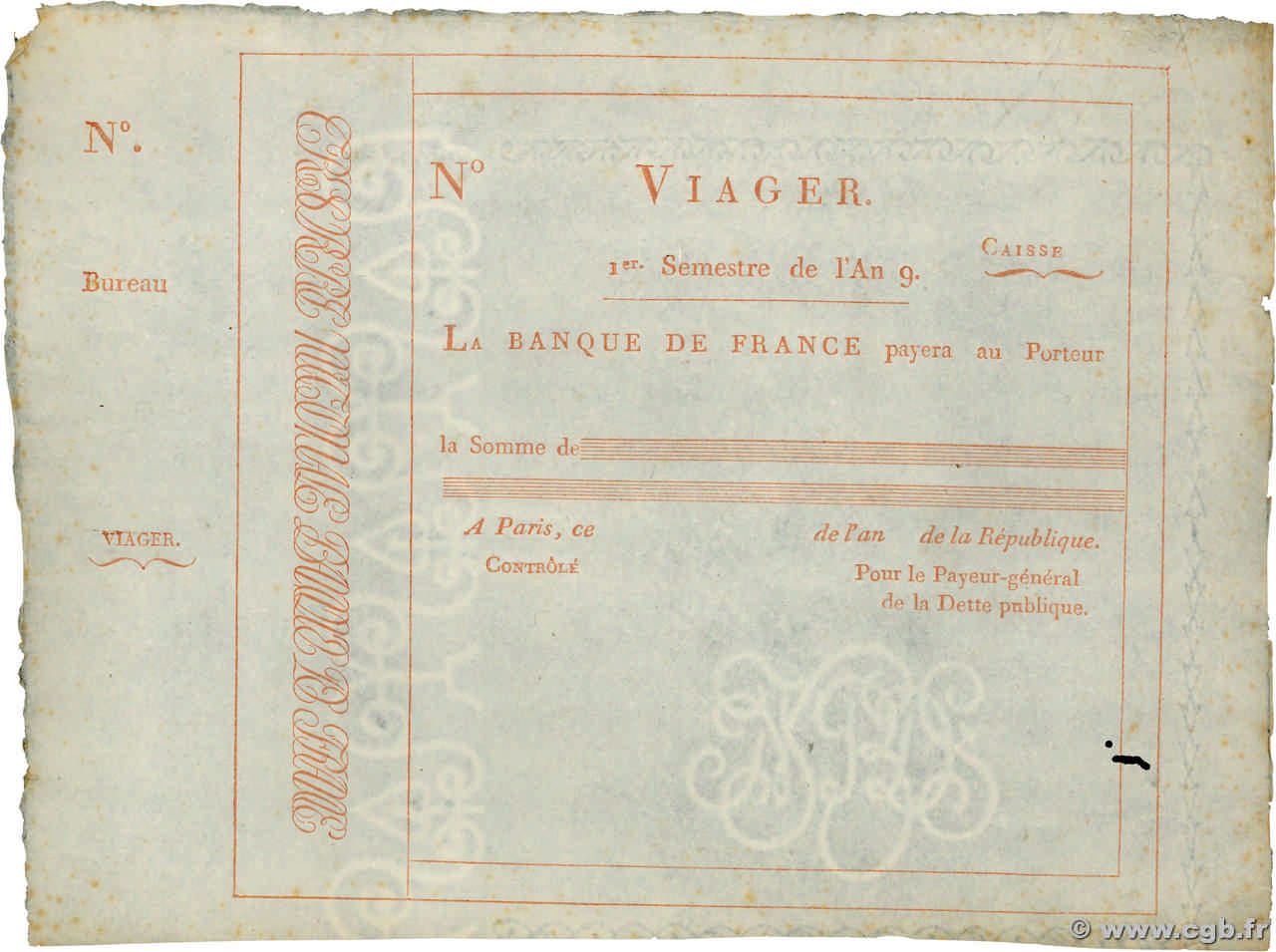 100 Francs Non émis FRANCE  1801  SUP