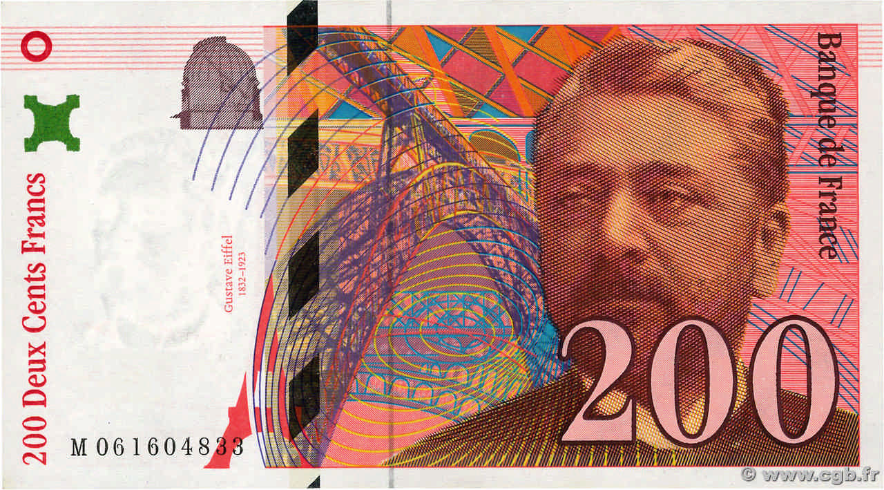 200 Francs EIFFEL FRANCE  1997 F.75.04b SPL+