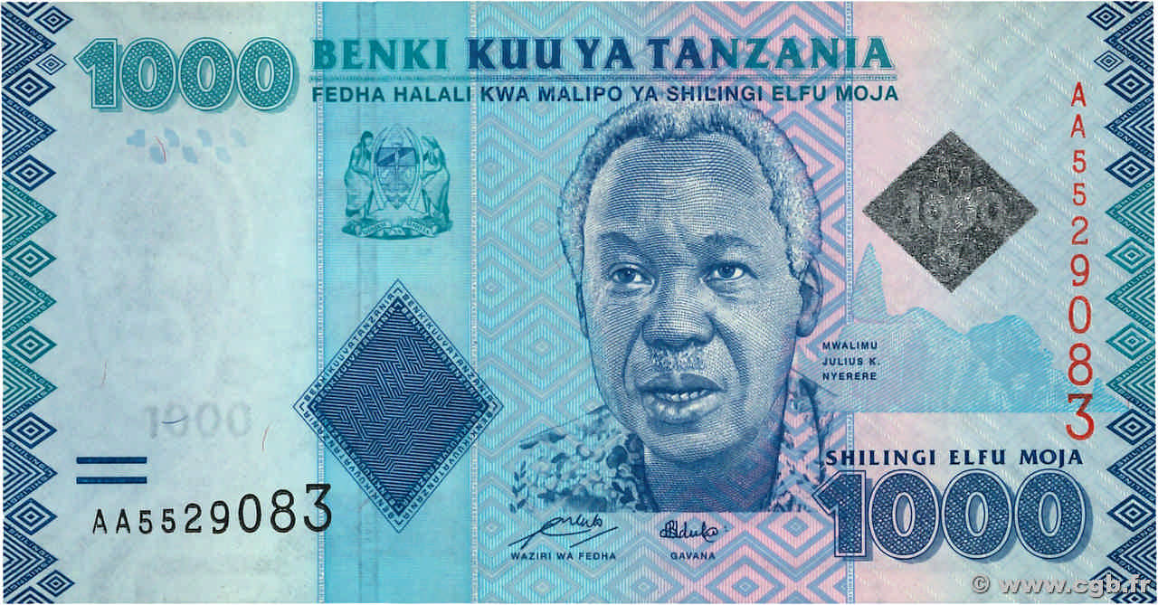 1000 Shilingi TANZANIE  2010 P.41a NEUF