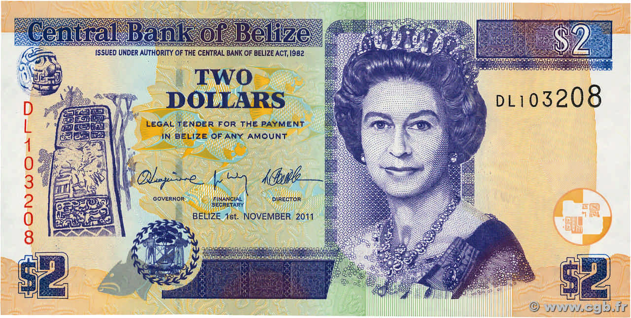 2 Dollars BELIZE  2011 P.66d pr.NEUF