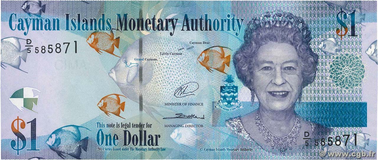 1 Dollar CAYMANS ISLANDS  2014 P.38d UNC