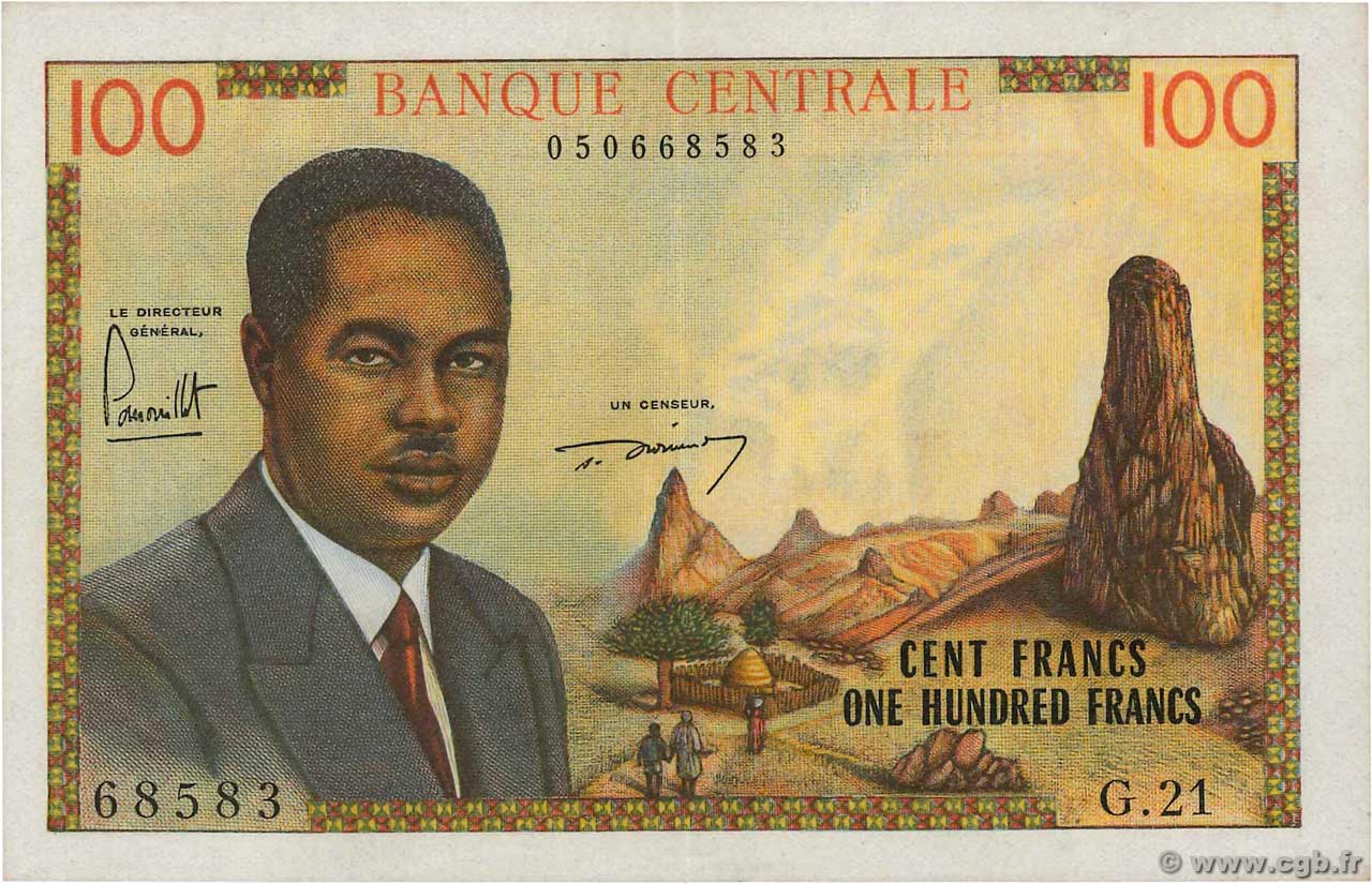 100 Francs CAMEROON  1962 P.10a XF+