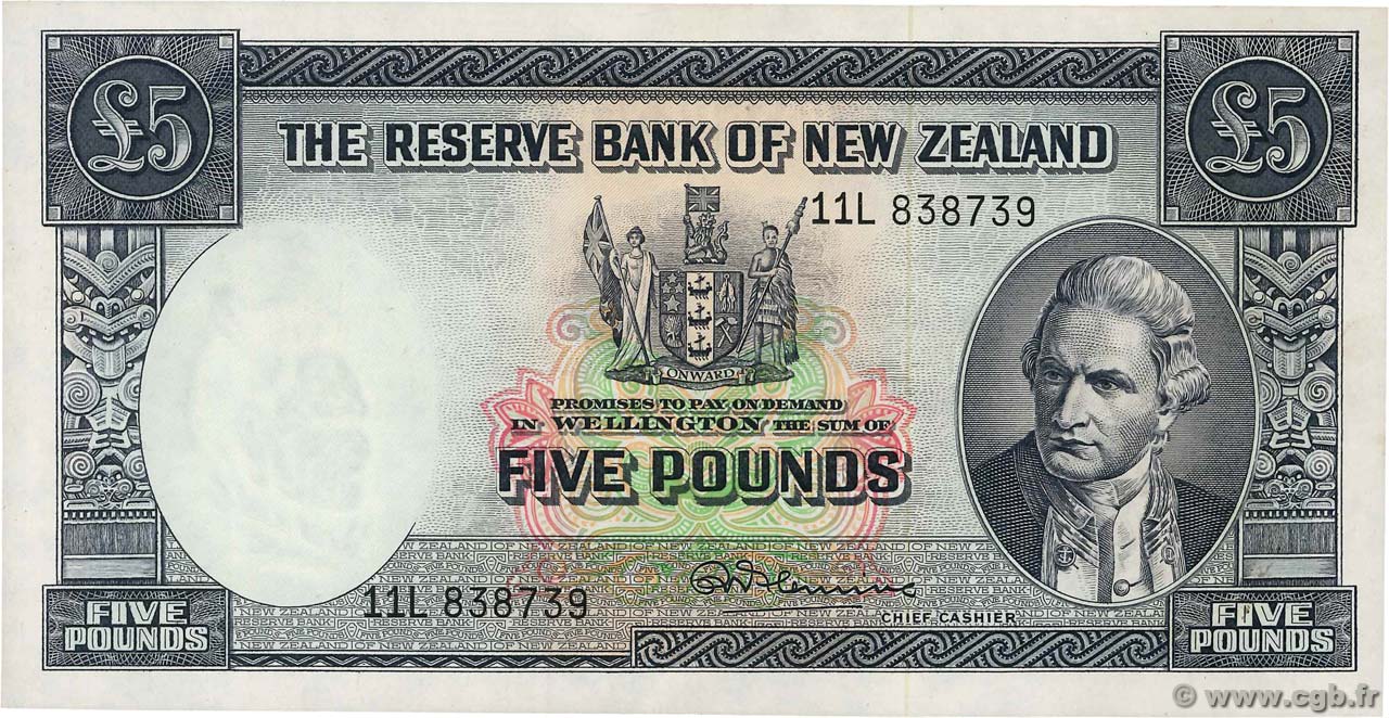 5 Pounds NUOVA ZELANDA
  1967 P.160d q.FDC