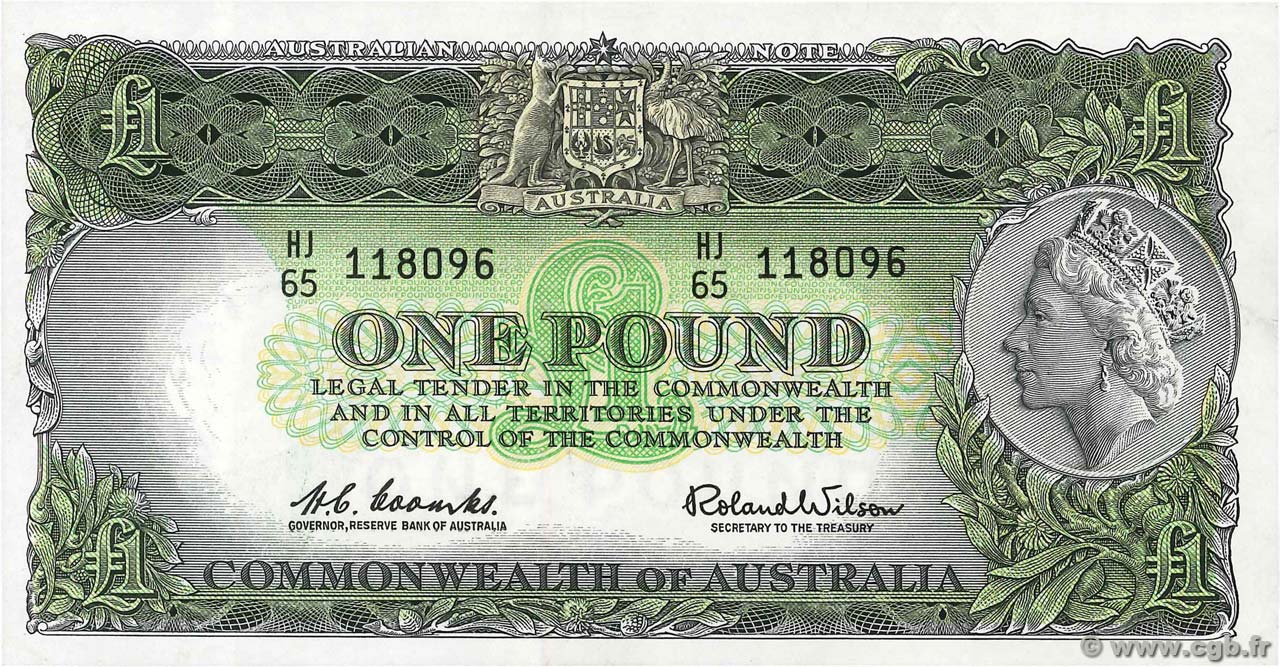 1 Pound AUSTRALIA  1961 P.34a XF+