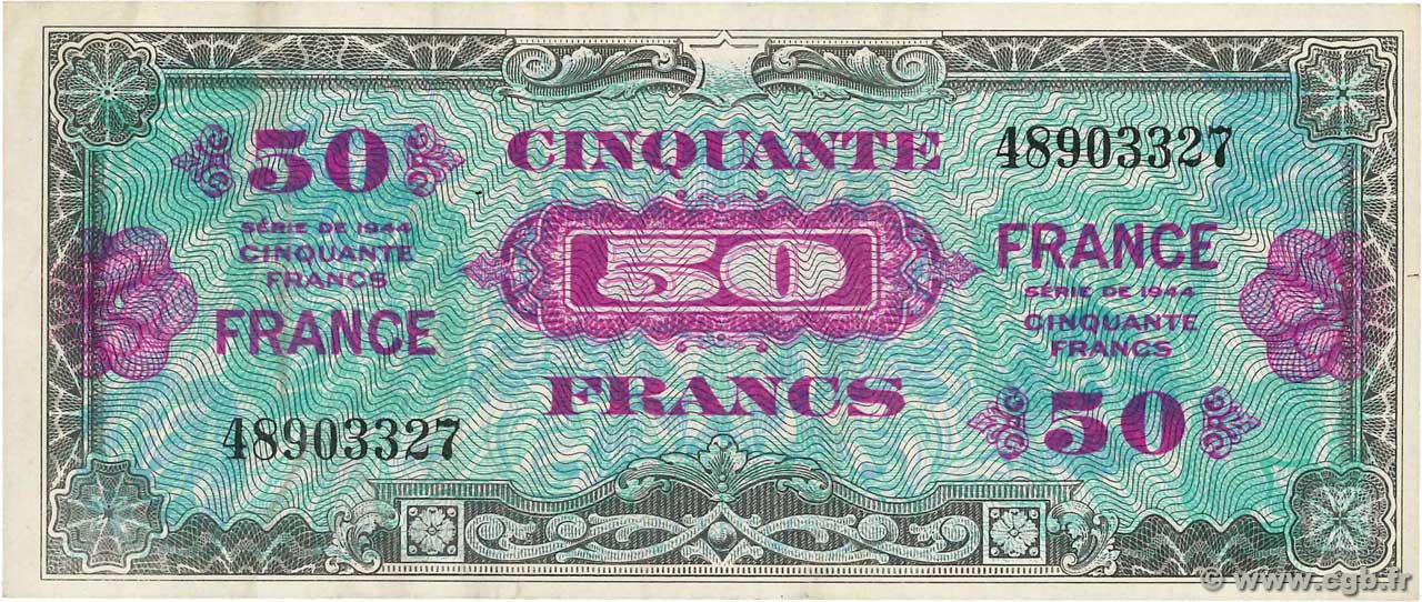 50 Francs FRANCE Grand numéro FRANCE  1945 VF.24.01 TTB