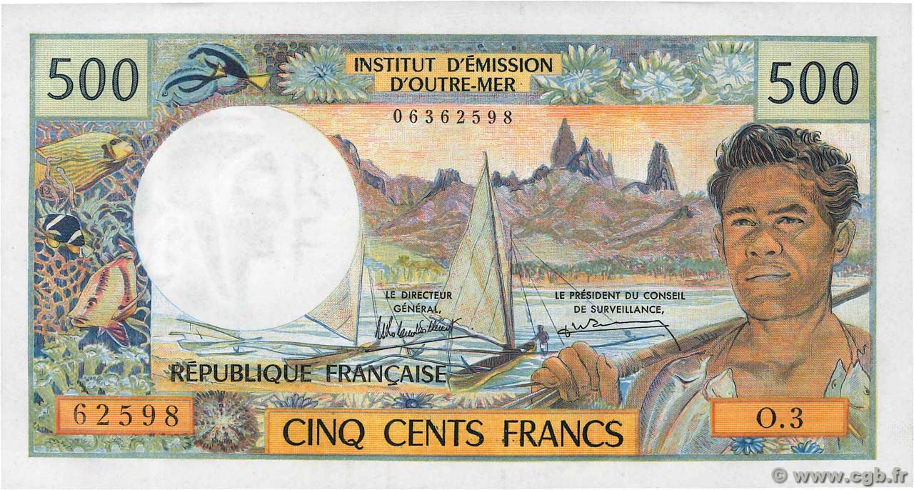 500 Francs TAHITI  1985 P.25d fST+