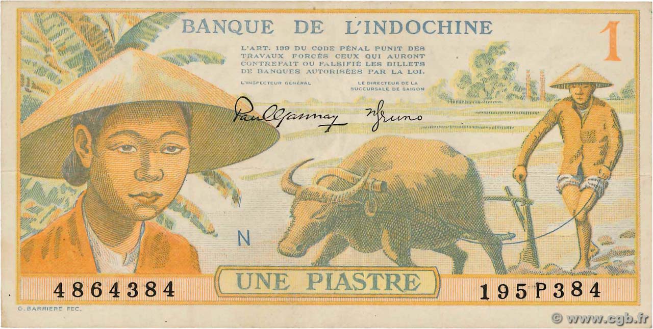 1 Piastre INDOCHINE FRANÇAISE  1942 P.074 TTB+