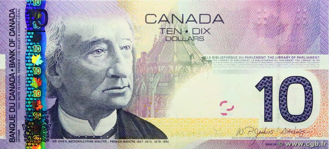 10 Dollars CANADA  2005 P.102Ab AU+
