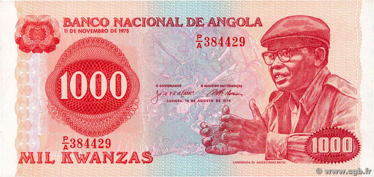 1000 Kwanzas ANGOLA  1979 P.117 EBC+