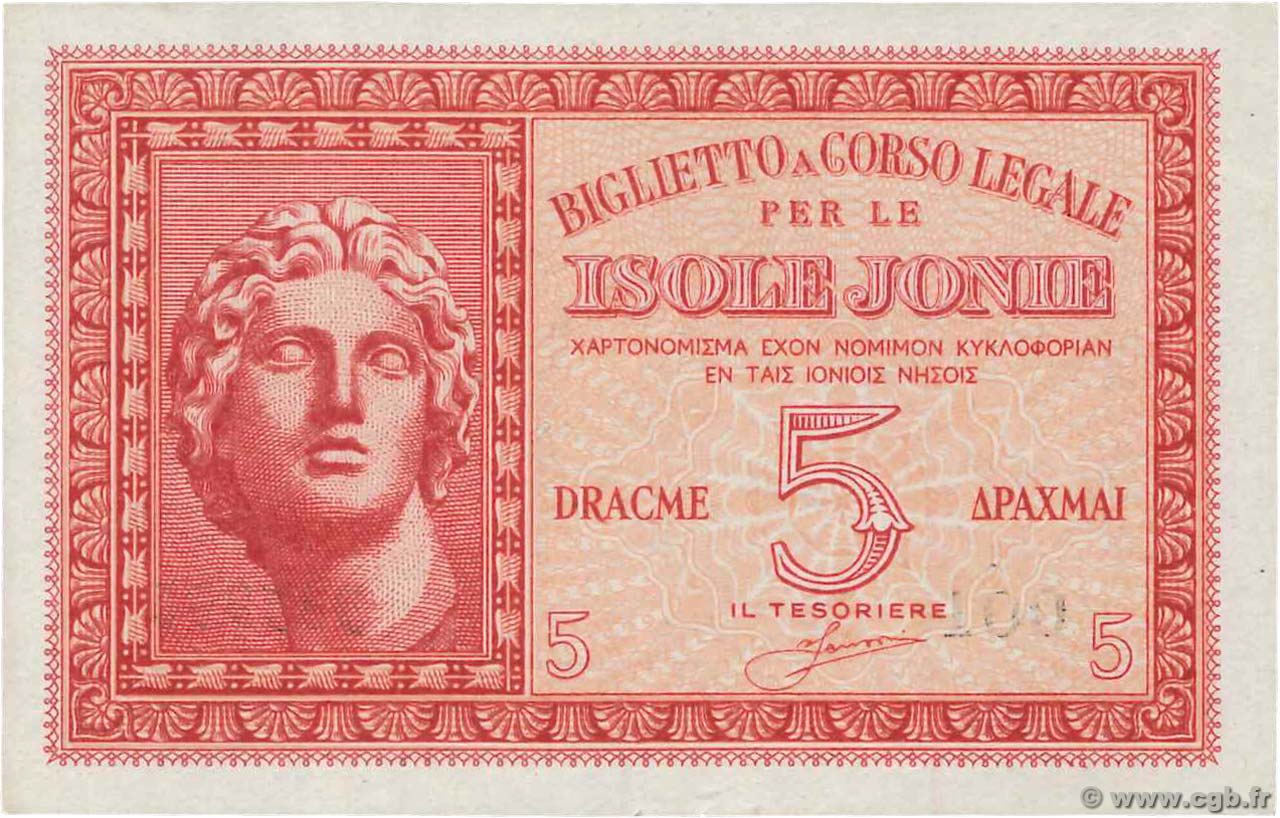 5 Drachmes GREECE  1941 P.M12 AU+