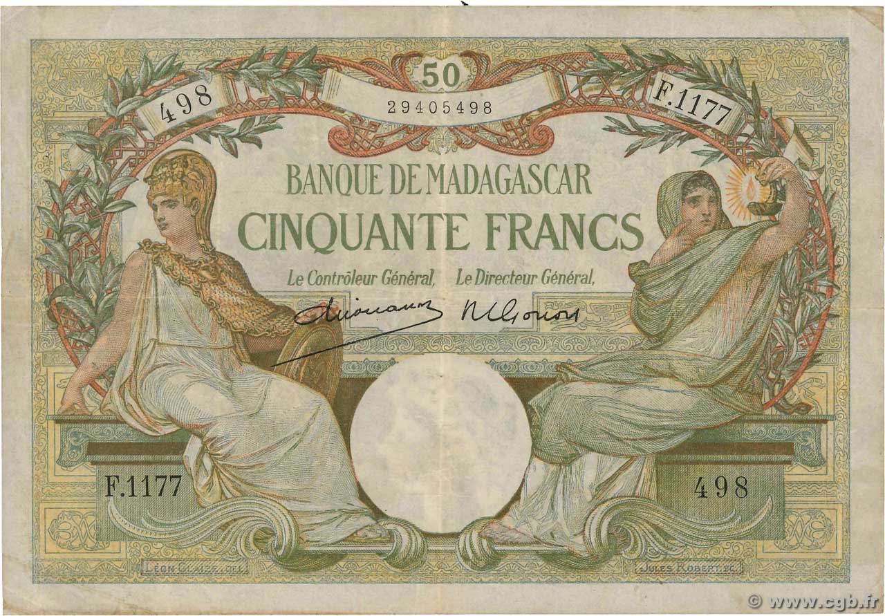 50 Francs MADAGASCAR  1948 P.038 TB
