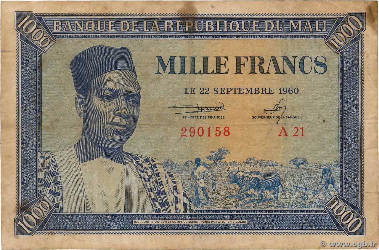 1000 Francs MALI  1960 P.04 F-