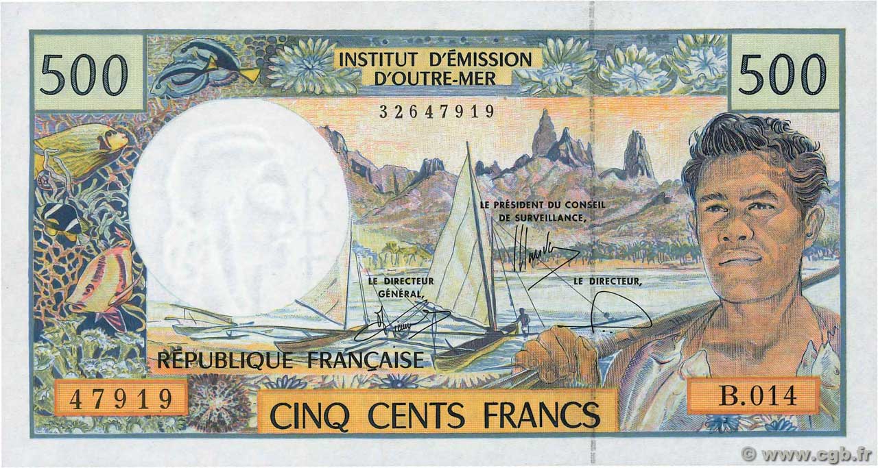 500 Francs FRENCH PACIFIC TERRITORIES  2000 P.01f fST+
