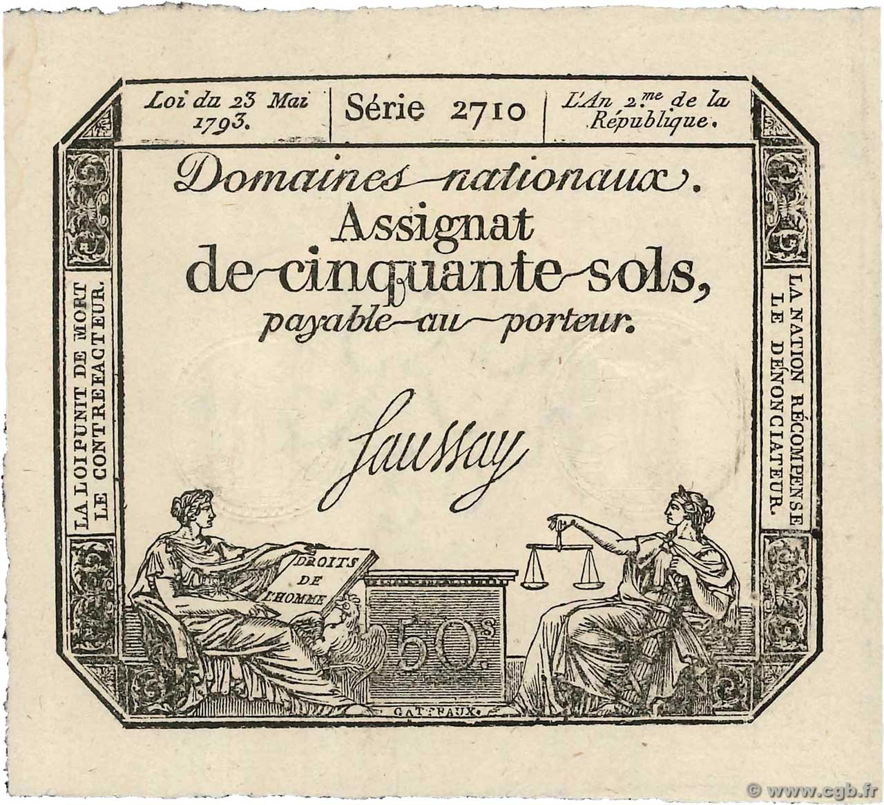 50 Sols FRANCIA  1793 Ass.42c EBC+