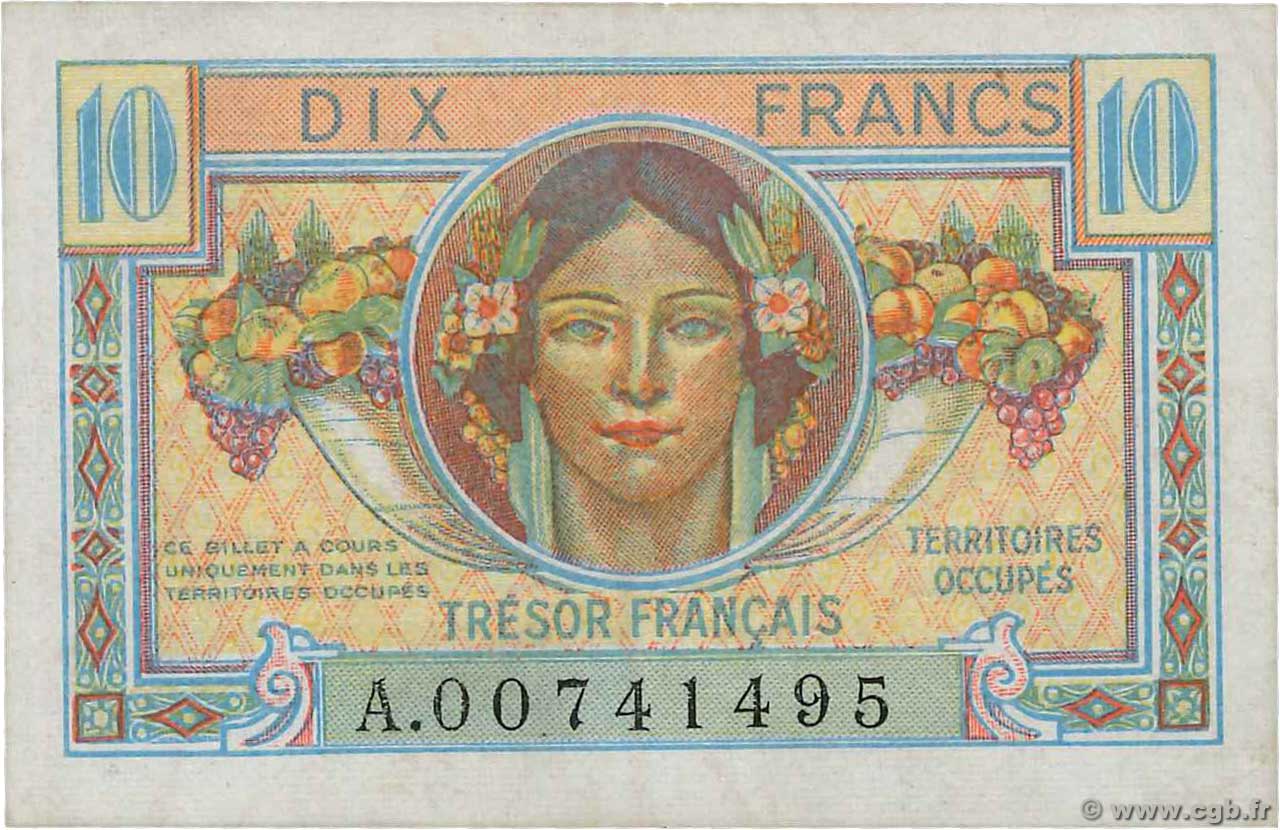 10 Francs TRÉSOR FRANÇAIS FRANCE  1947 VF.30.01 TTB