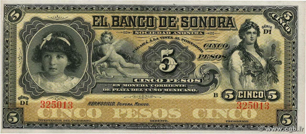 5 Pesos Non émis MEXICO  1897 PS.0419r SC+