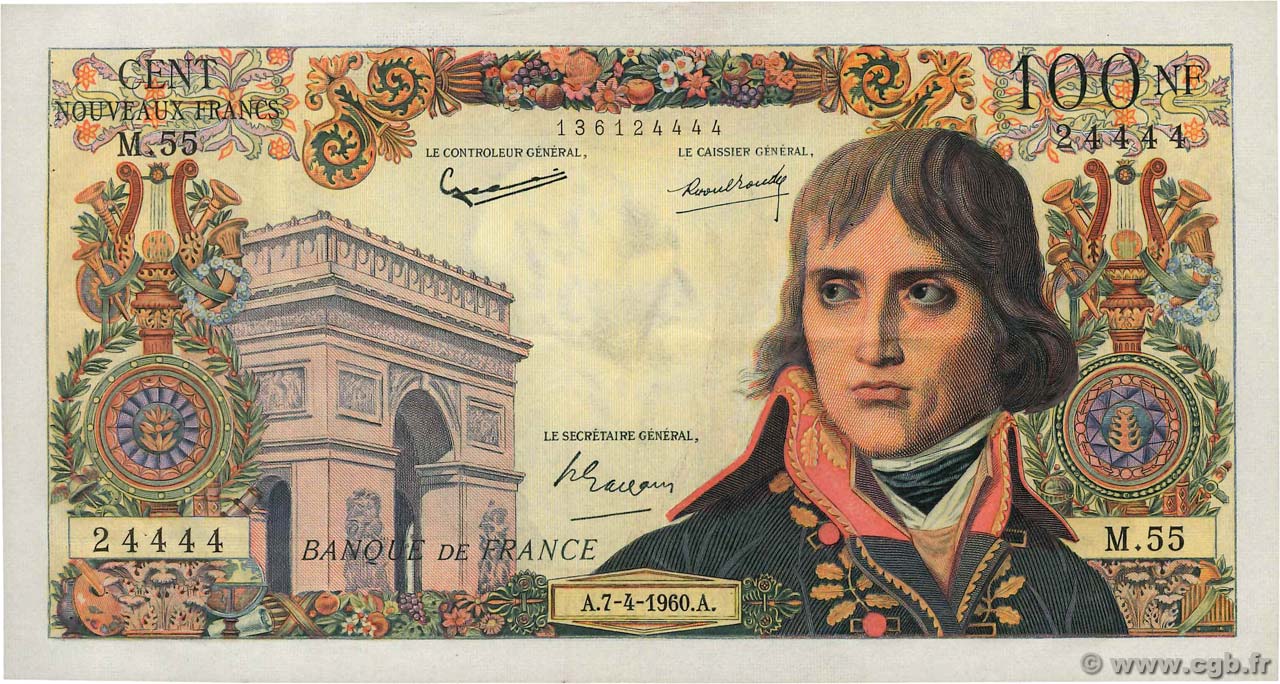 100 Nouveaux Francs BONAPARTE FRANCE  1960 F.59.06 VF+