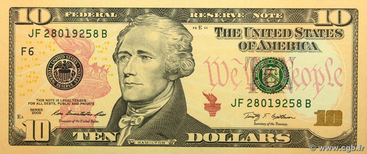 10 Dollars UNITED STATES OF AMERICA Atlanta 2009 P.532 UNC