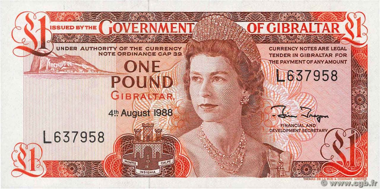 1 Pound GIBILTERRA  1988 P.20e q.FDC