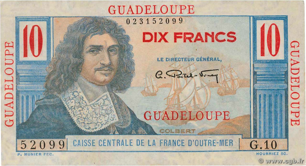 10 Francs Colbert GUADELOUPE  1946 P.32 pr.NEUF