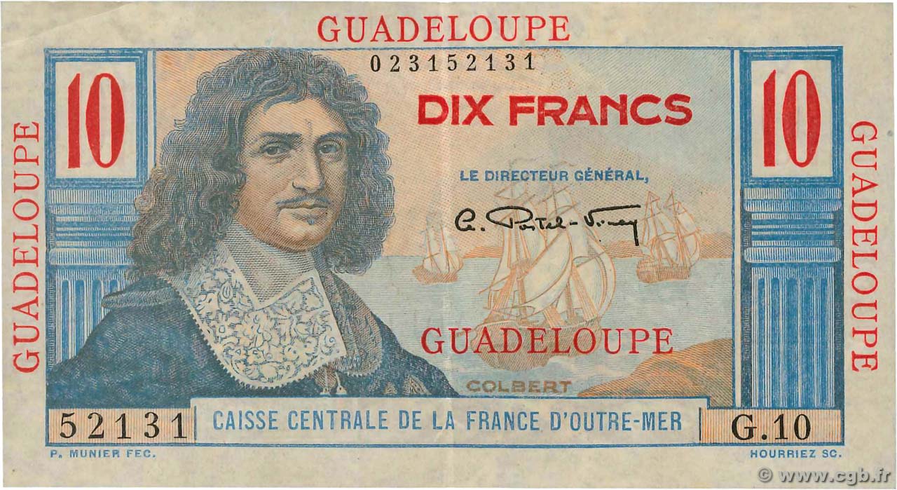 10 Francs Colbert GUADELOUPE  1946 P.32 SUP+