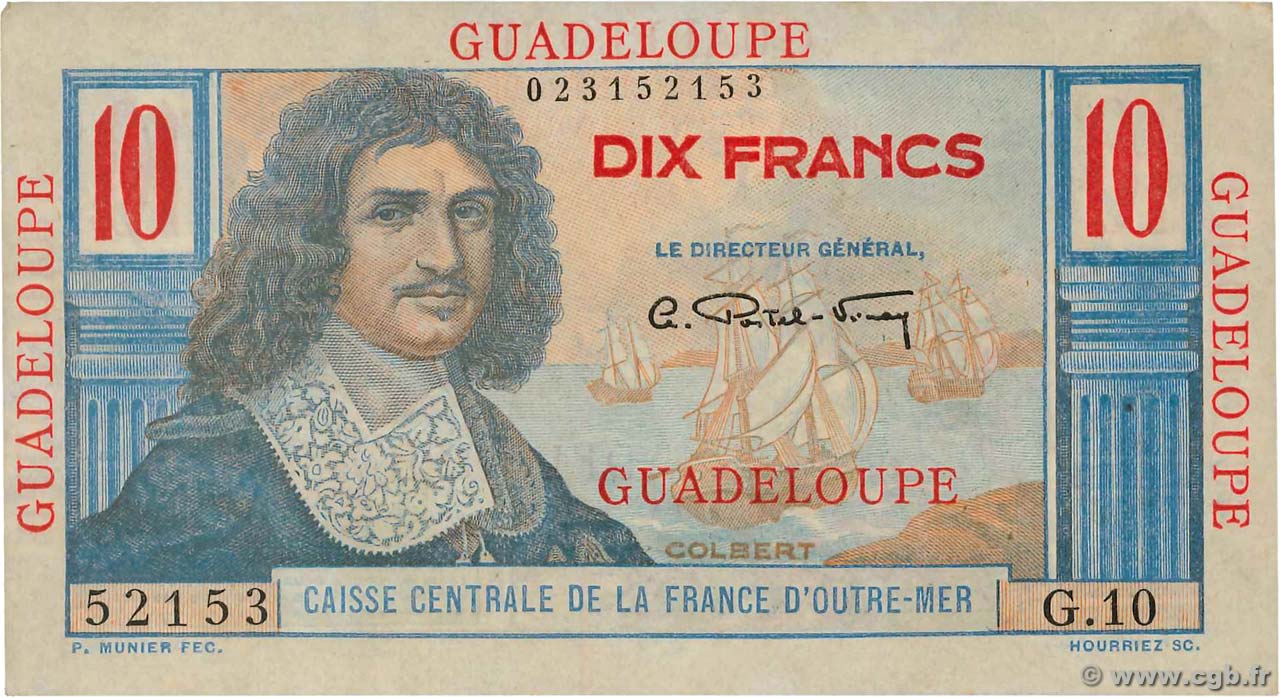 10 Francs Colbert  GUADELOUPE  1946 P.32 pr.NEUF