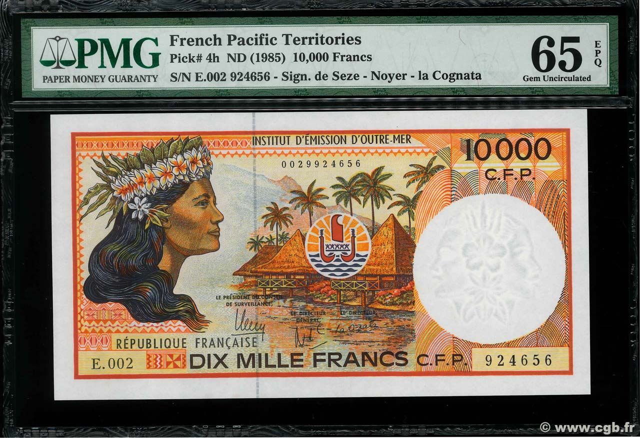 10000 Francs POLYNESIA, FRENCH OVERSEAS TERRITORIES  2010 P.04h UNC
