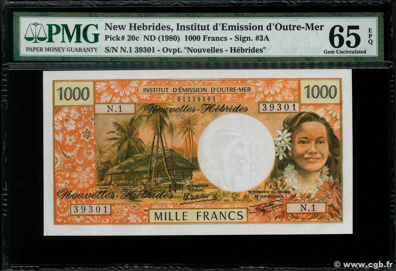 1000 Francs NOUVELLES HÉBRIDES  1980 P.20c NEUF