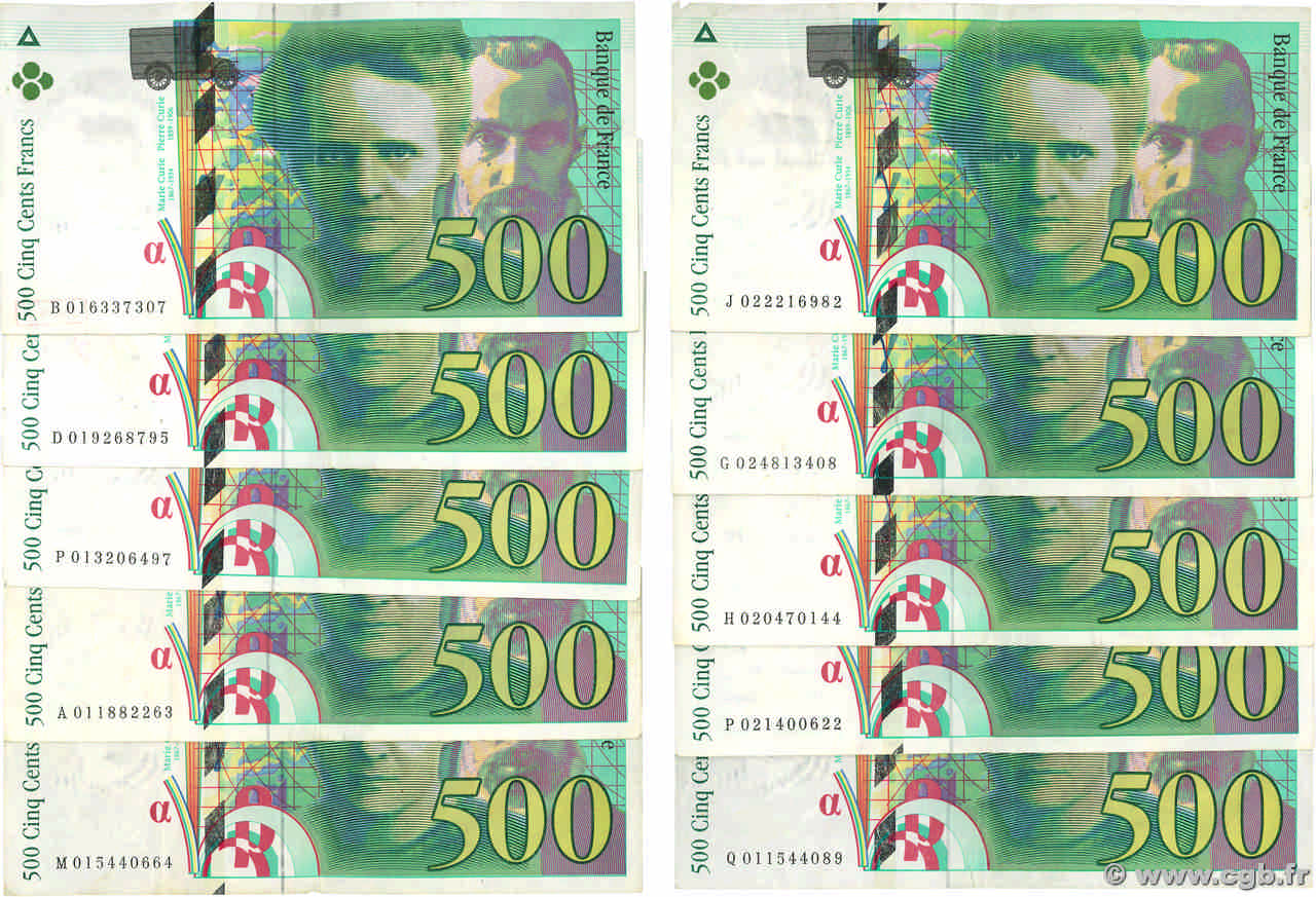 500 Francs PIERRE ET MARIE CURIE Lot FRANCE  1994 F.76.01 TB