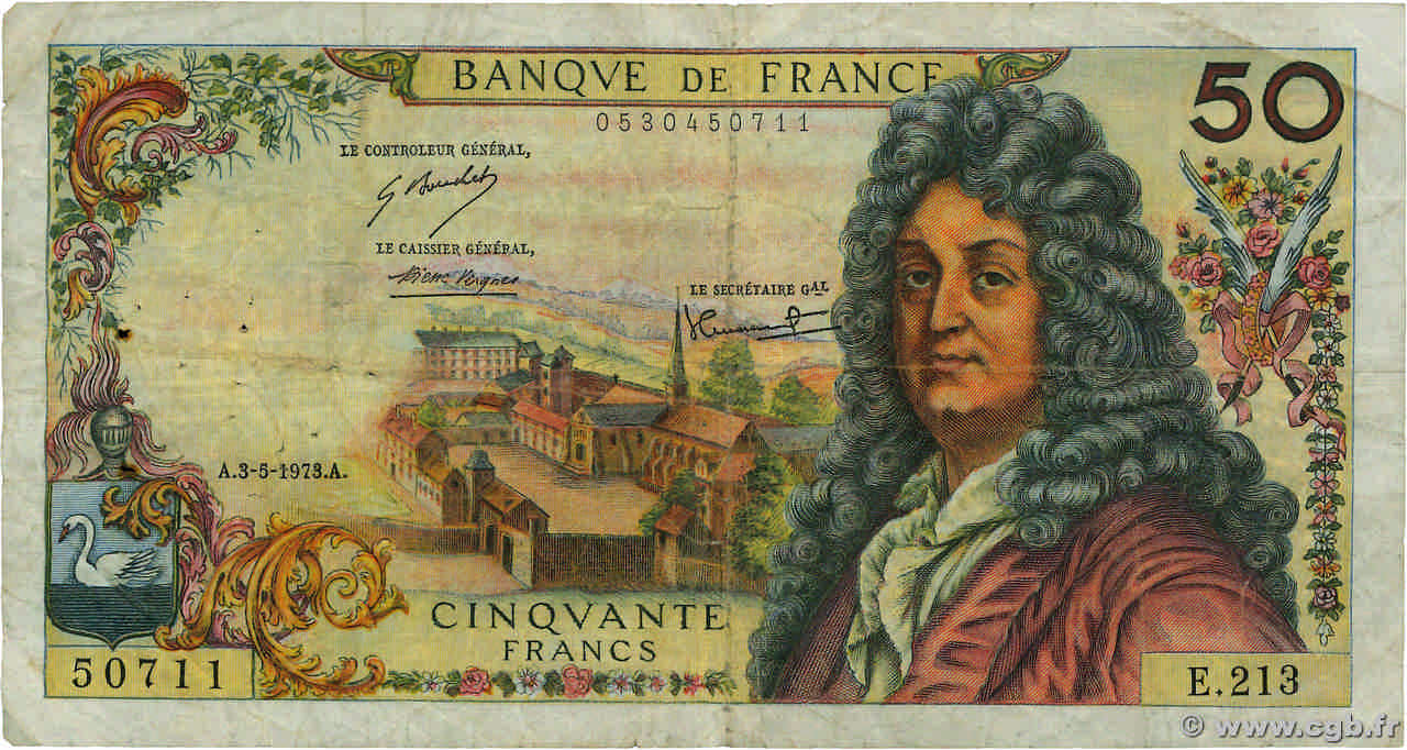 50 Francs RACINE FRANKREICH  1973 F.64.23 SGE