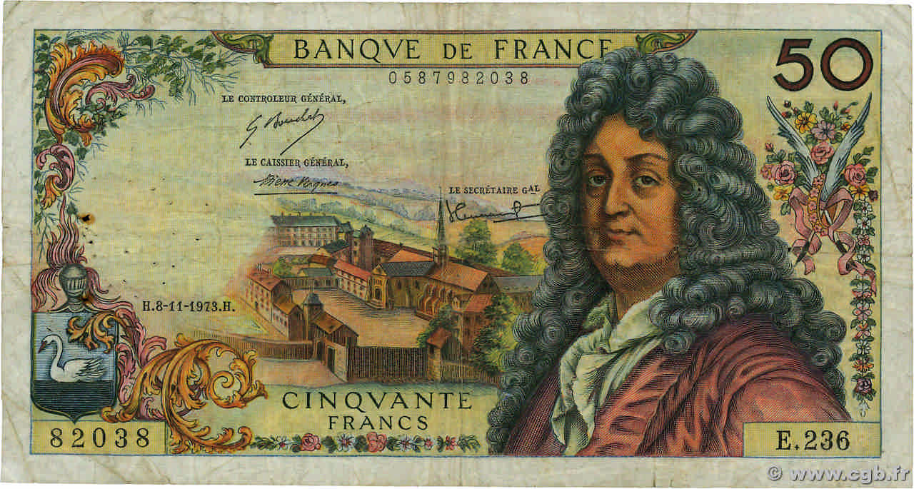 50 Francs RACINE FRANCIA  1973 F.64.25 B