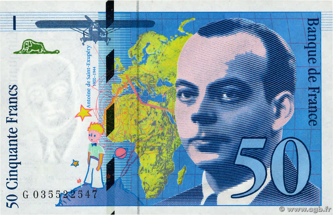 50 Francs SAINT-EXUPÉRY modifié FRANCE  1997 F.73.04 pr.NEUF
