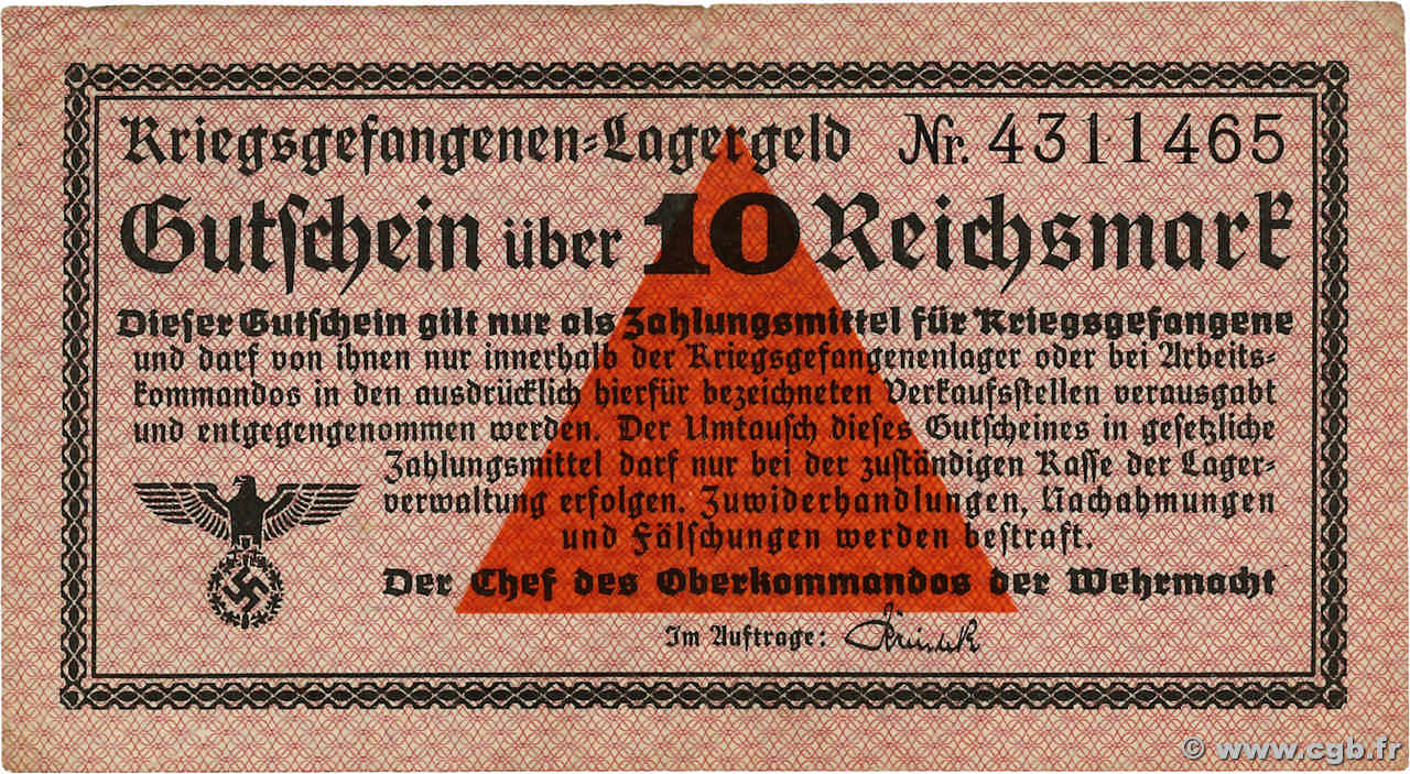 10 Reichsmark ALLEMAGNE  1939 R.521a TTB+