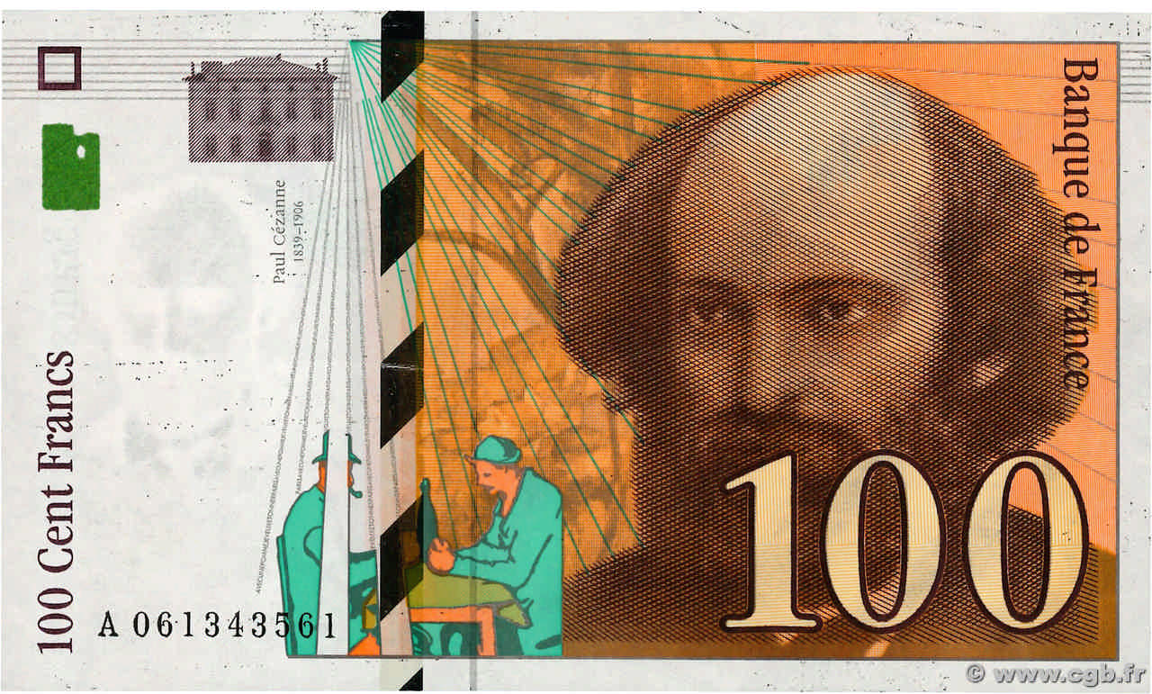 100 Francs CÉZANNE FRANCE  1998 F.74.02 SUP