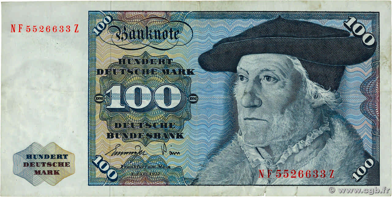 100 Deutsche Mark DEUTSCHLAND  1977 P.34b fSS