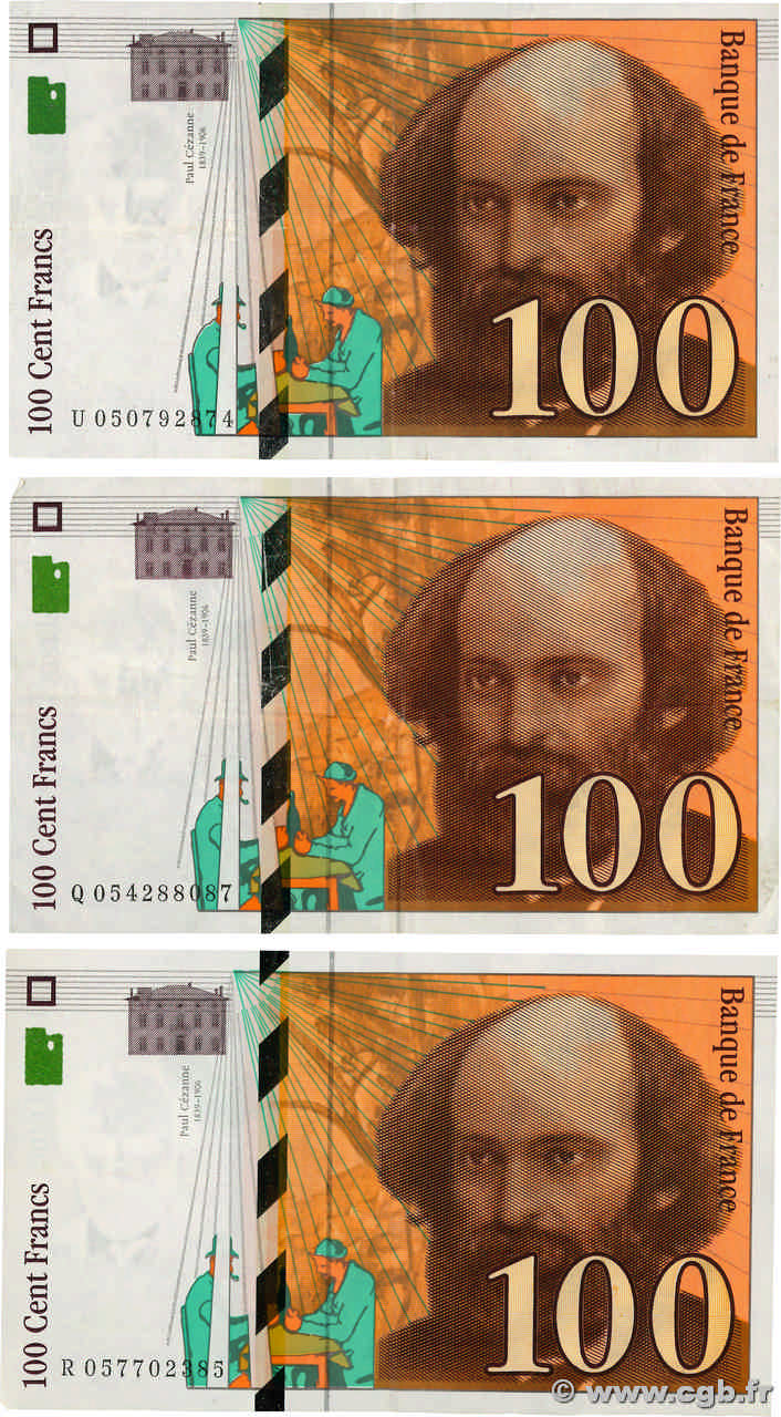 100 Francs CÉZANNE Lot FRANCE  1998 F.74.02 TTB