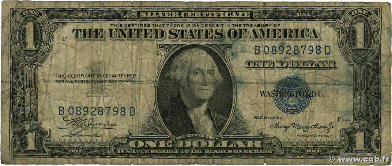 1 Dollar ÉTATS-UNIS D AMÉRIQUE  1935 P.416a AB