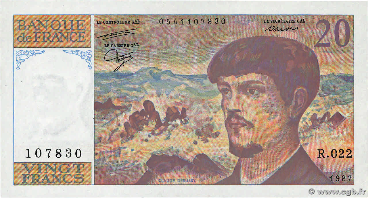 20 Francs DEBUSSY FRANCE  1987 F.66.08 NEUF