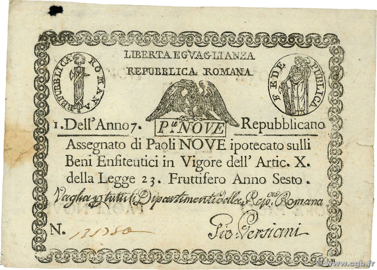 9 Paoli ITALIE  1798 PS.539 TTB