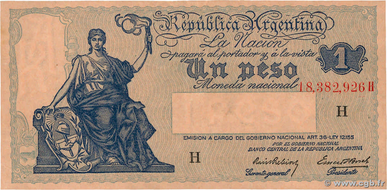 1 Peso ARGENTINE  1935 P.251 TTB+