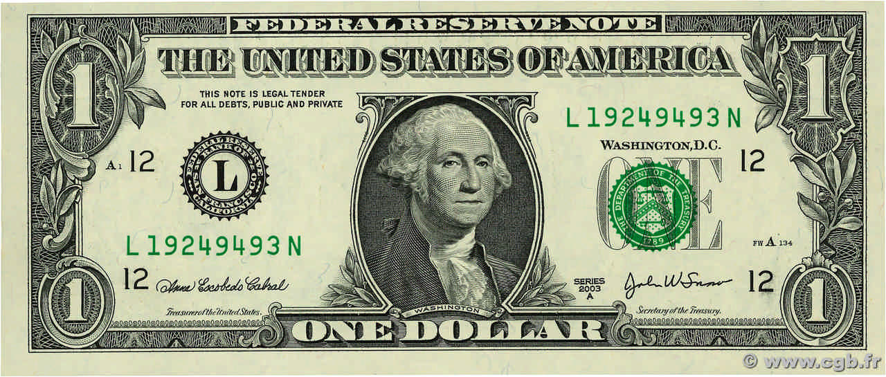 1 Dollar ÉTATS-UNIS D AMÉRIQUE San Francisco 2003 P.515b SPL+