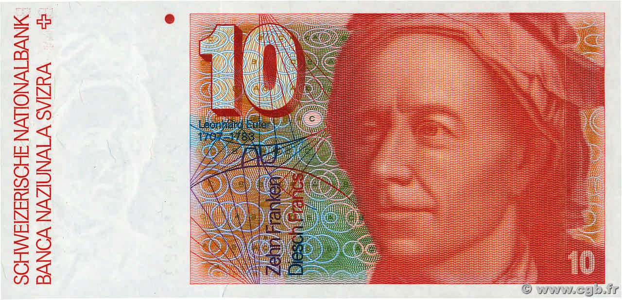 10 Francs SUISSE  1991 P.53j NEUF