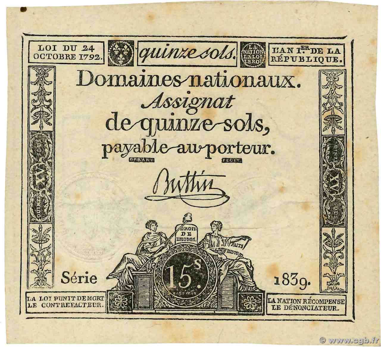 15 Sols FRANCIA  1792 Ass.35a EBC+