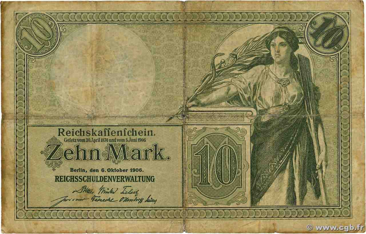 10 Mark ALEMANIA  1906 P.009b RC